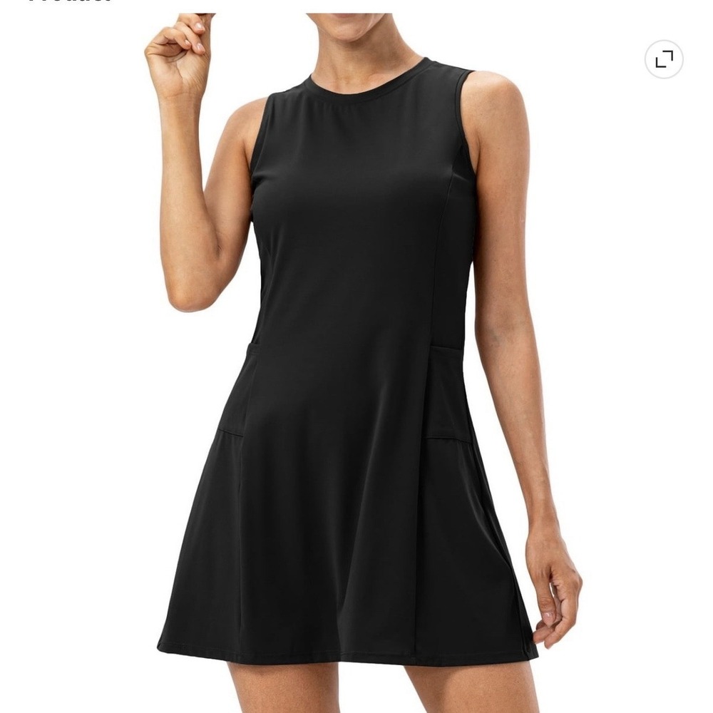 Athletic Tennis Dress Black Racerback Sleeveless Side Slit‎ Prince Medium